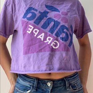 URBAN OUTFITTERS grape Fanta cropped T-shirt